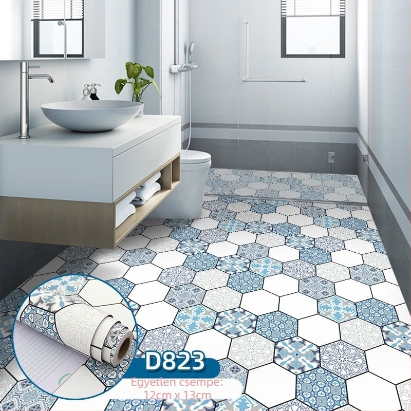 Öntapadós konyhai falmatrica, PVC, zsíroldó és vízálló, mozaik négyzet mintázat, modern stílus