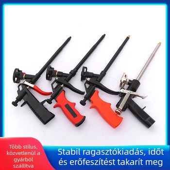 Habos ragasztópisztoly | anyag: ötvözet-plasztik; maximális nyomás: 1; maximális áramlás: 2; optimális permetezési távolság: 3; permetezési szélesség: 4