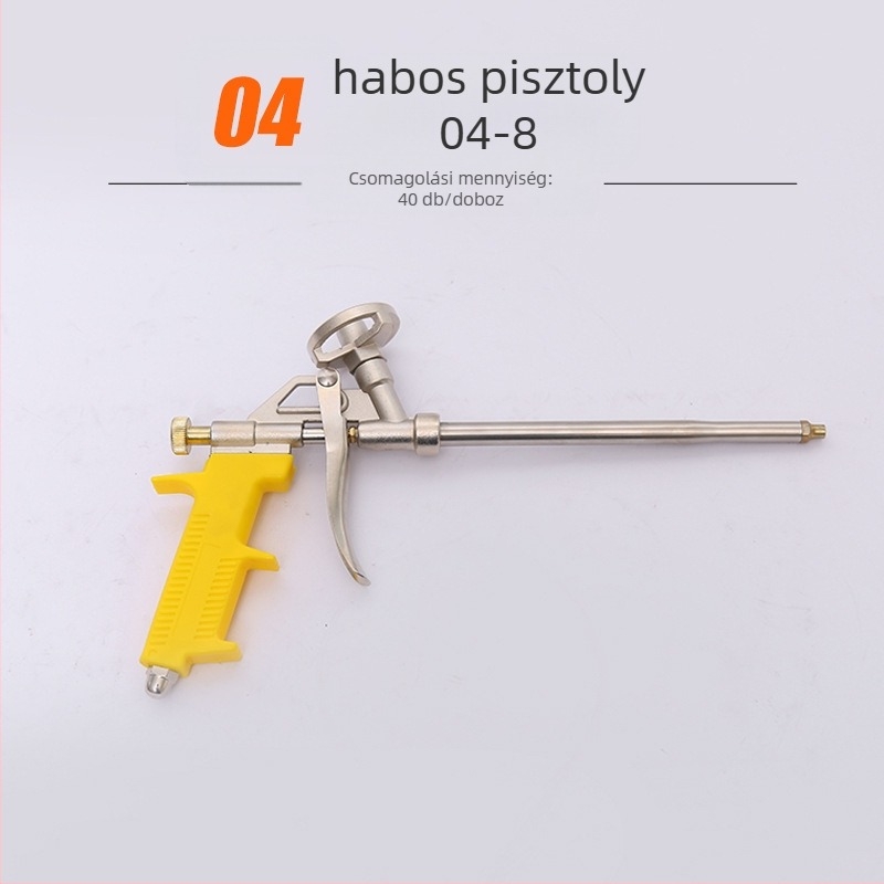 Habos ragasztópisztoly | anyag: ötvözet-plasztik; maximális nyomás: 1; maximális áramlás: 2; optimális permetezési távolság: 3; permetezési szélesség: 4