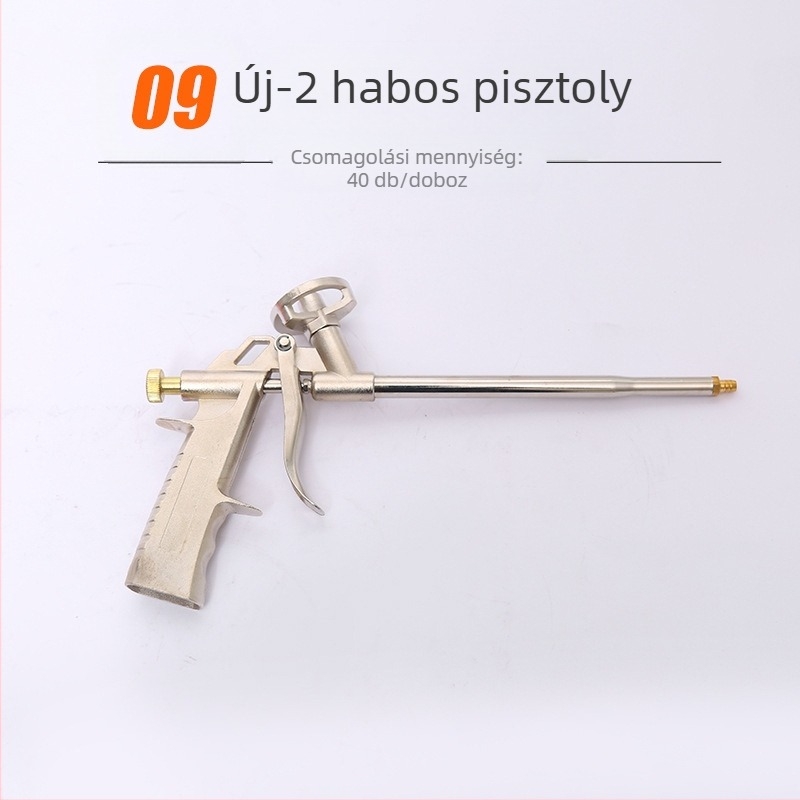Habos ragasztópisztoly | anyag: ötvözet-plasztik; maximális nyomás: 1; maximális áramlás: 2; optimális permetezési távolság: 3; permetezési szélesség: 4