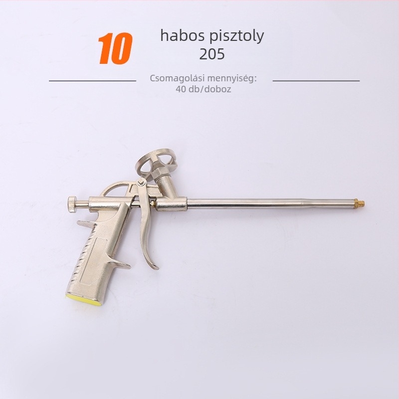 Habos ragasztópisztoly | anyag: ötvözet-plasztik; maximális nyomás: 1; maximális áramlás: 2; optimális permetezési távolság: 3; permetezési szélesség: 4