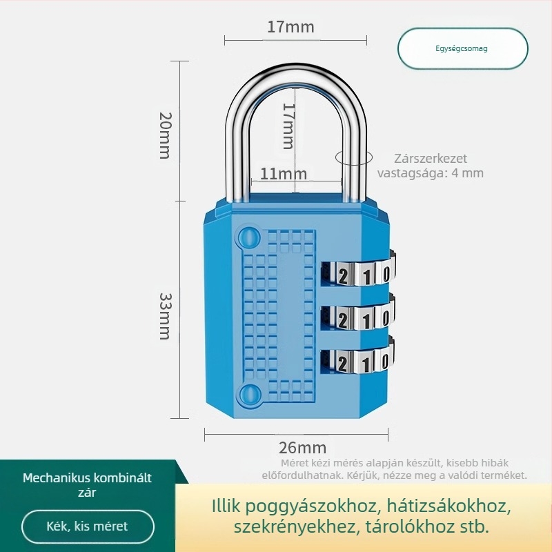 Fém kombinációs zár; numerikus típusú zár; modell JSFAQS; márka The First Force; záróelem vastagsága: normál; záróelem távolsága: normál