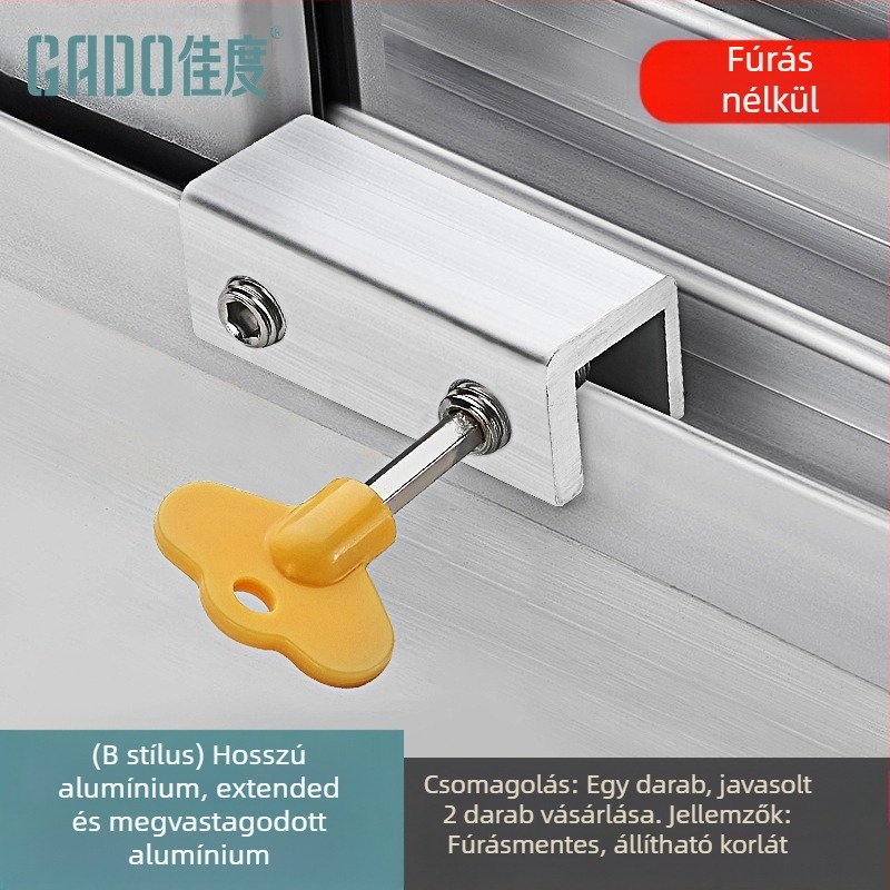 Gyermekbiztonsági ablakzár, MC-AQK modell, alumíniumötvözet, GADO/Jiadu, ablakokra