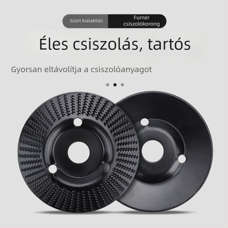 Chen Tu faipari körköszörűkorong ferde éllel, fogazott kivitel, magas széntartalmú acélból, keménység 56, legnagyobb sebesség 10000 RPM