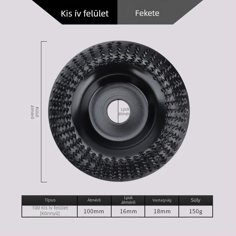 Chen Tu faipari körköszörűkorong ferde éllel, fogazott kivitel, magas széntartalmú acélból, keménység 56, legnagyobb sebesség 10000 RPM