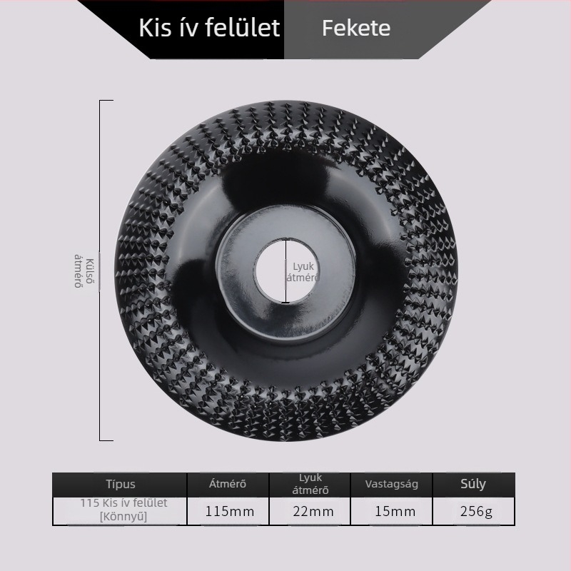 Chen Tu faipari körköszörűkorong ferde éllel, fogazott kivitel, magas széntartalmú acélból, keménység 56, legnagyobb sebesség 10000 RPM