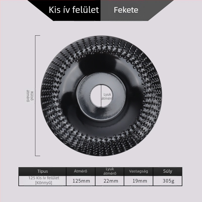 Chen Tu faipari körköszörűkorong ferde éllel, fogazott kivitel, magas széntartalmú acélból, keménység 56, legnagyobb sebesség 10000 RPM