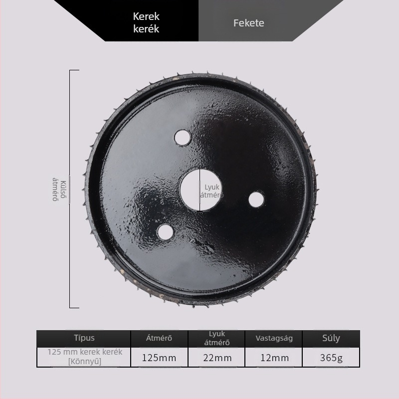 Chen Tu faipari körköszörűkorong ferde éllel, fogazott kivitel, magas széntartalmú acélból, keménység 56, legnagyobb sebesség 10000 RPM