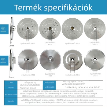 Chuanxing alumínium ötvözet ragasztó korong; anyag: alumínium ötvözet; Abraszív: alumínium ötvözet, csatoló szövet, univerzális ragasztó; keménység: szuper kemény