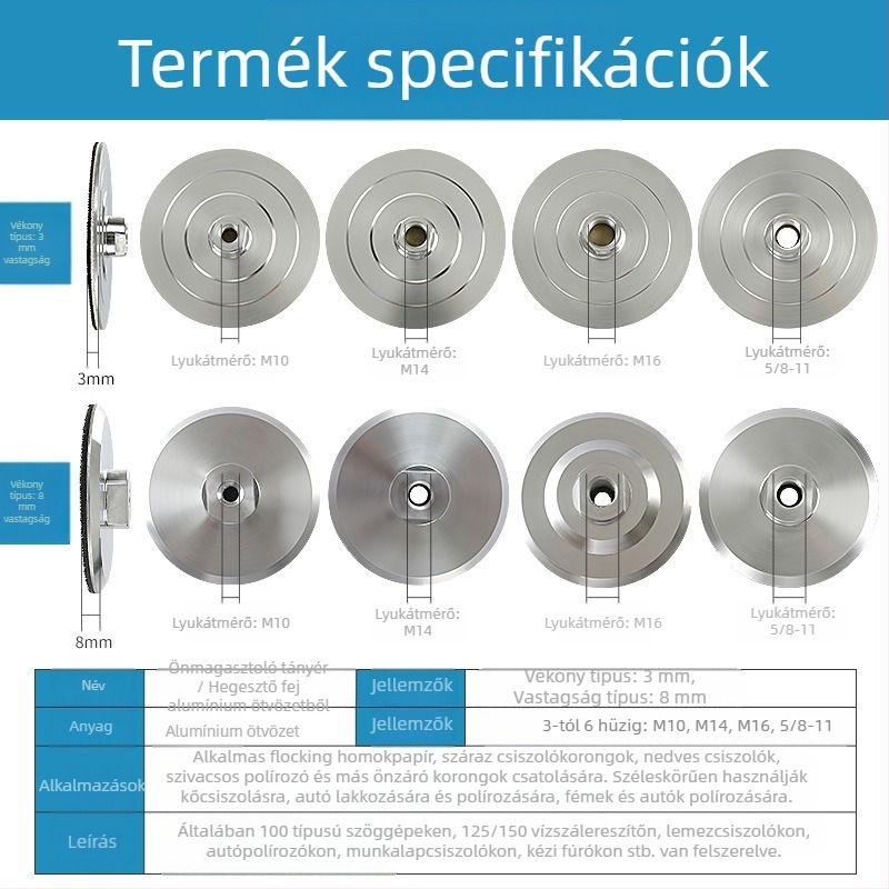 Chuanxing alumínium ötvözet ragasztó korong; anyag: alumínium ötvözet; Abraszív: alumínium ötvözet, csatoló szövet, univerzális ragasztó; keménység: szuper kemény