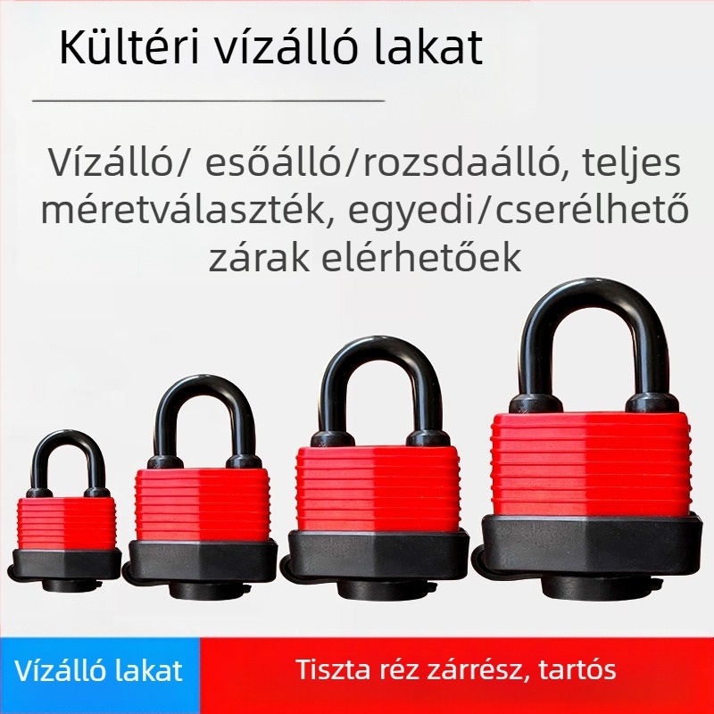 Vízálló lakat tokban – állítható modell; vas test, réz mag; Xi Bao; alkalmas szekrényekhez, ajtókhoz a kollégiumban, lopás elleni ablakokhoz, teherautó rekeszekhez