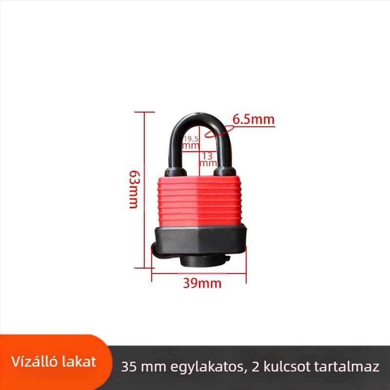 Vízálló lakat tokban – állítható modell; vas test, réz mag; Xi Bao; alkalmas szekrényekhez, ajtókhoz a kollégiumban, lopás elleni ablakokhoz, teherautó rekeszekhez