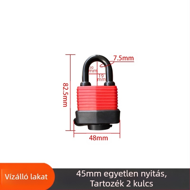 Vízálló lakat tokban – állítható modell; vas test, réz mag; Xi Bao; alkalmas szekrényekhez, ajtókhoz a kollégiumban, lopás elleni ablakokhoz, teherautó rekeszekhez