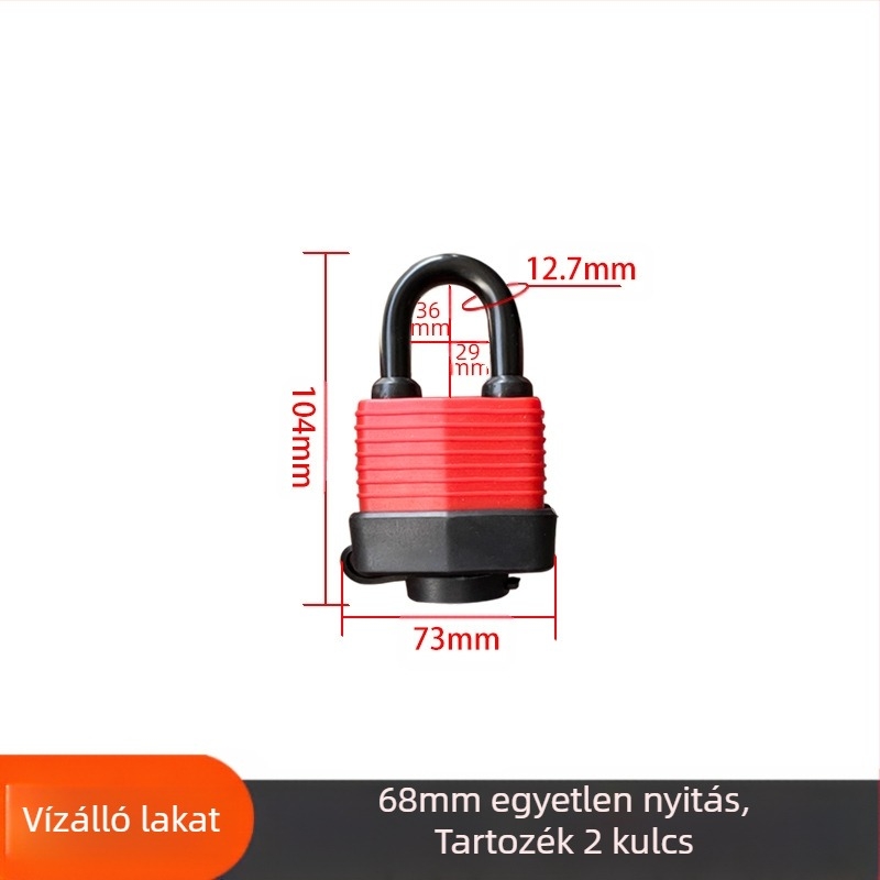 Vízálló lakat tokban – állítható modell; vas test, réz mag; Xi Bao; alkalmas szekrényekhez, ajtókhoz a kollégiumban, lopás elleni ablakokhoz, teherautó rekeszekhez