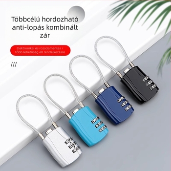 Jelszavas lakat acélsodronnyal – fém, vízálló, rozsdamentes