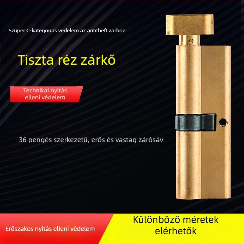 PH-668 zárcilinder, kivitelezés réz-zink ötvözet/alumínium, Flat Ring márka, beltéri ajtókhoz, modern minimalista stílus