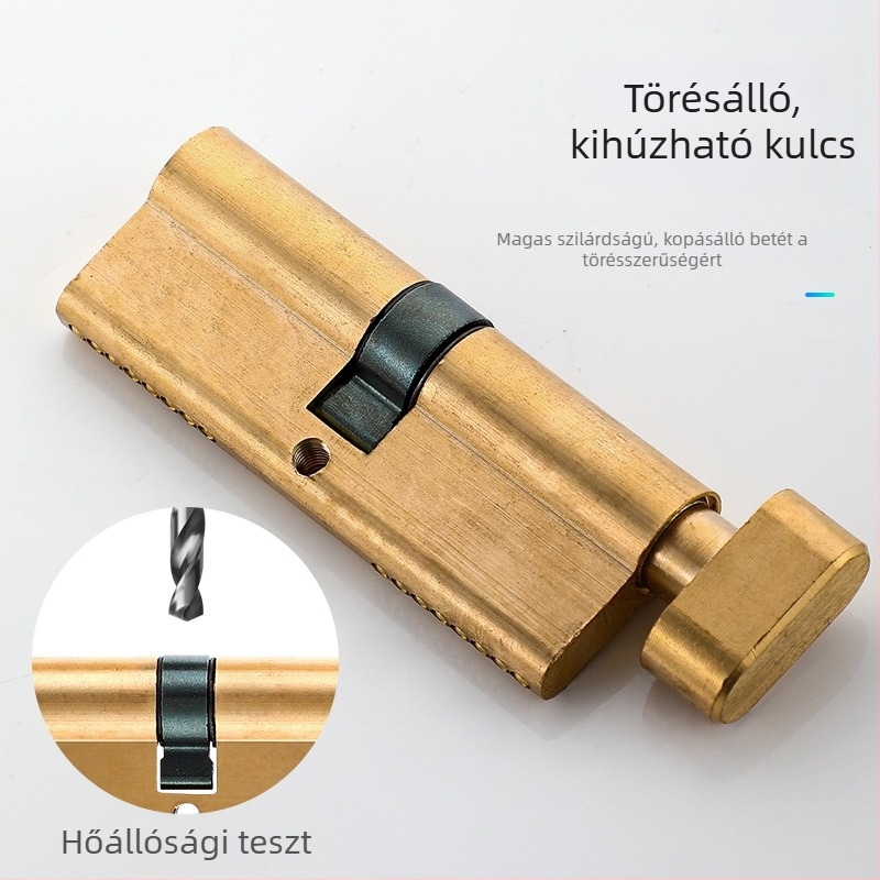 PH-668 zárcilinder, kivitelezés réz-zink ötvözet/alumínium, Flat Ring márka, beltéri ajtókhoz, modern minimalista stílus