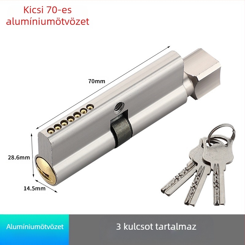 PH-668 zárcilinder, kivitelezés réz-zink ötvözet/alumínium, Flat Ring márka, beltéri ajtókhoz, modern minimalista stílus