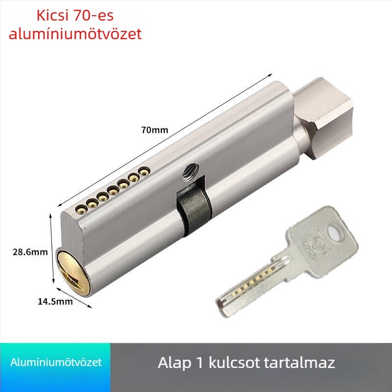 PH-668 zárcilinder, kivitelezés réz-zink ötvözet/alumínium, Flat Ring márka, beltéri ajtókhoz, modern minimalista stílus