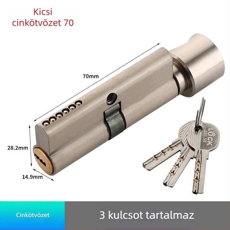 PH-668 zárcilinder, kivitelezés réz-zink ötvözet/alumínium, Flat Ring márka, beltéri ajtókhoz, modern minimalista stílus