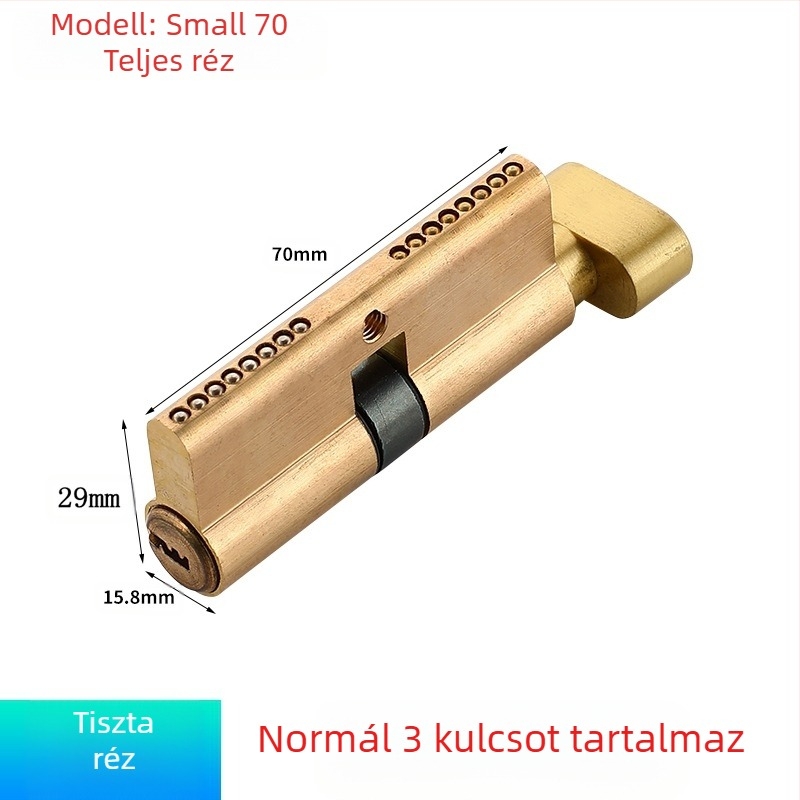 PH-668 zárcilinder, kivitelezés réz-zink ötvözet/alumínium, Flat Ring márka, beltéri ajtókhoz, modern minimalista stílus