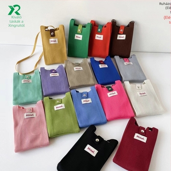 Telefonos crossbody táska, utcai stílus, poliészter, függőleges négyszögletes forma, csattal záródó, egy vállpánt