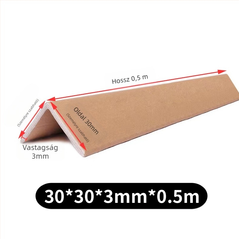 L-alakú kraftpapír sarkvédő, Renda márka, testreszabható keménység.