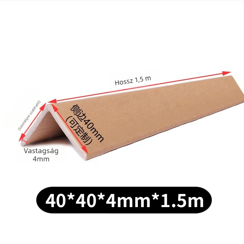 L-alakú kraftpapír sarkvédő, Renda márka, testreszabható keménység.