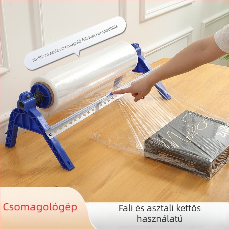 Kézi fóliahúzó készülék catering célokra, asztali csomagoló rendszer fóliavágóval, Anyag: Egyéb