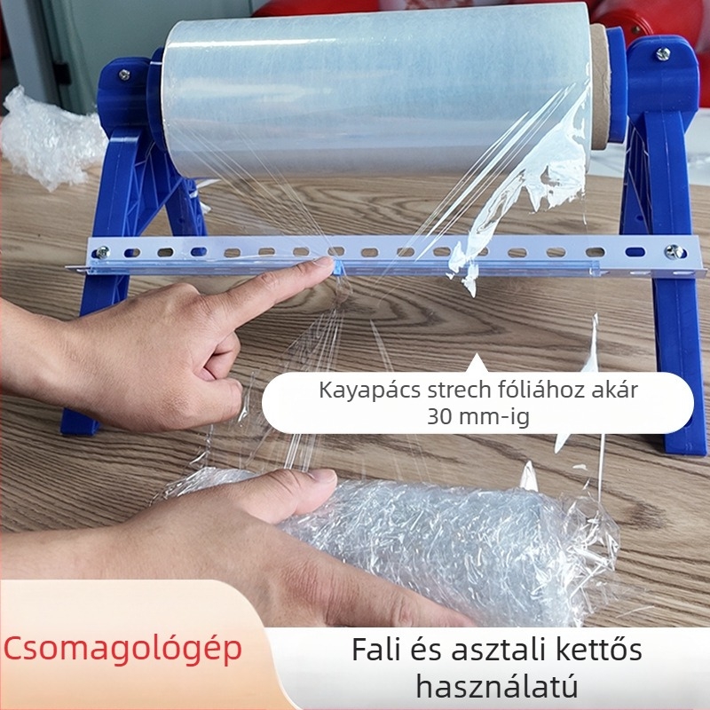 Kézi fóliahúzó készülék catering célokra, asztali csomagoló rendszer fóliavágóval, Anyag: Egyéb