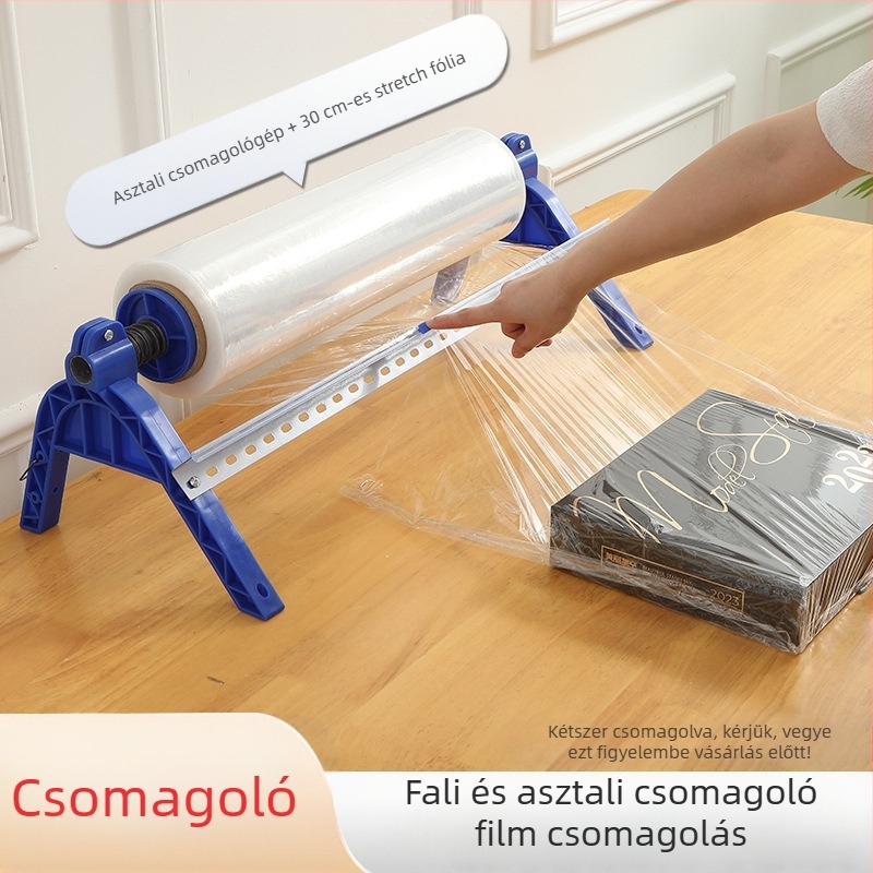 Kézi fóliahúzó készülék catering célokra, asztali csomagoló rendszer fóliavágóval, Anyag: Egyéb