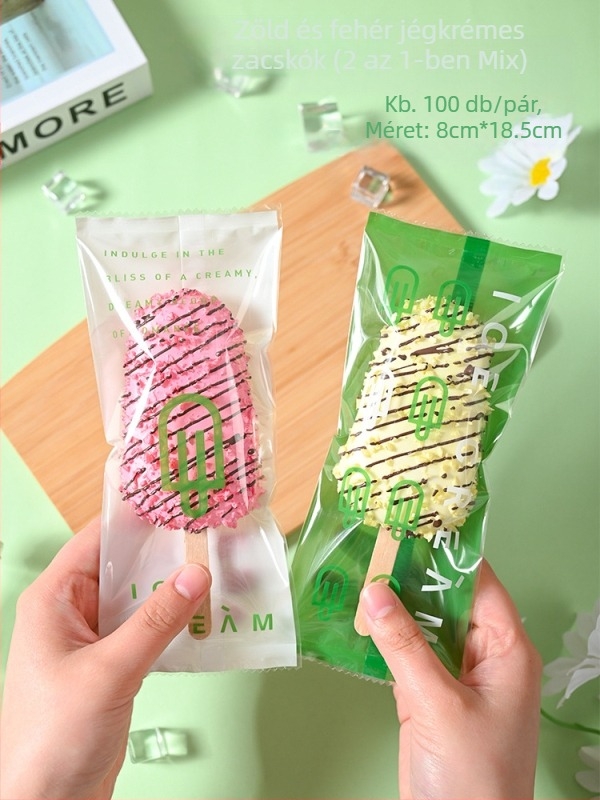 Fagylalt csomagoló tasak házi készítésű fagylaltokhoz, hőzáródó kompozit fólia, snack csomagolás, testreszabható