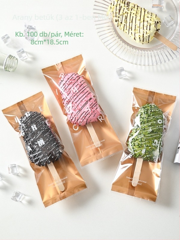 Fagylalt csomagoló tasak házi készítésű fagylaltokhoz, hőzáródó kompozit fólia, snack csomagolás, testreszabható