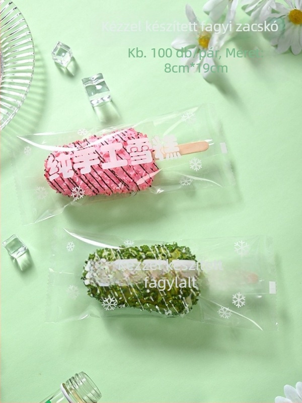 Fagylalt csomagoló tasak házi készítésű fagylaltokhoz, hőzáródó kompozit fólia, snack csomagolás, testreszabható