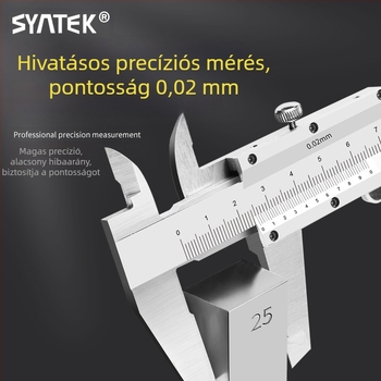 Syntek Vernier tolómérő, rozsdamentes acél, zárt típus, ipari minőség