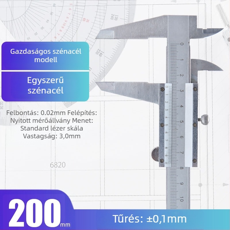 Syntek Vernier tolómérő, rozsdamentes acél, zárt típus, ipari minőség