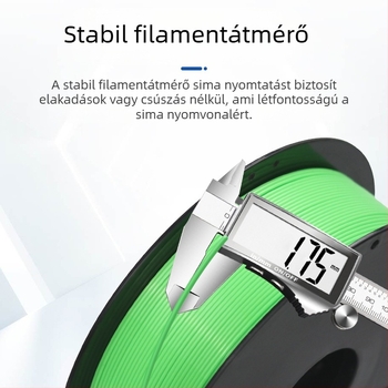 PLA 3D nyomtatófilament, 1,75 mm átmérő, kerek keresztmetszet, hossz kb. 330 m