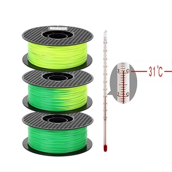 PLA termoszínű filament 3D nyomtatáshoz, hőérzékeny anyag, 1 kg, 0,01 mm felbontás