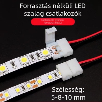 LED-szalag huzalozás nélküli csatlakozó, zárófül és kristályfej terminállal, üres nyomtatott áramkör, alacsony feszültség