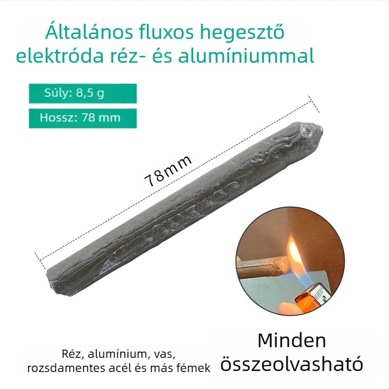 Wedding Beans alacsony hőmérsékletű javítóhegesztő rúd, flux-core, réz-vas-alumínium, univerzális