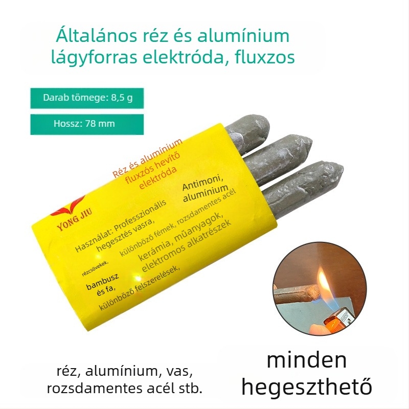 Wedding Beans alacsony hőmérsékletű javítóhegesztő rúd, flux-core, réz-vas-alumínium, univerzális