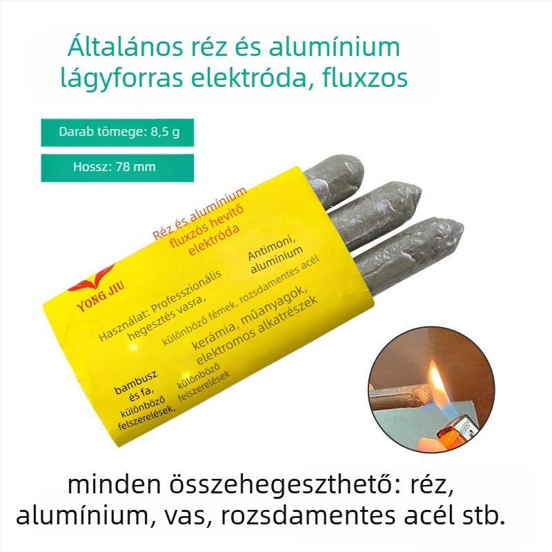 Wedding Beans alacsony hőmérsékletű javítóhegesztő rúd, flux-core, réz-vas-alumínium, univerzális