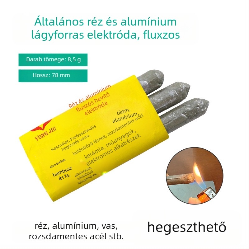 Wedding Beans alacsony hőmérsékletű javítóhegesztő rúd, flux-core, réz-vas-alumínium, univerzális