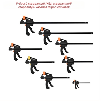 Ácsmunkás F-szorító, 4–30 hüvelyk, Műanyag állkapocs, DZT/Dongzhe