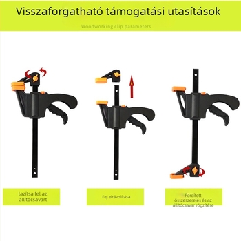 Ácsmunkás F-szorító, 4–30 hüvelyk, Műanyag állkapocs, DZT/Dongzhe