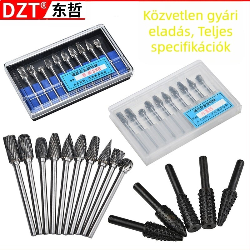 Faipari forgócsiszolófejek – 10 db, szénacél, márka DZT/Dongzhe