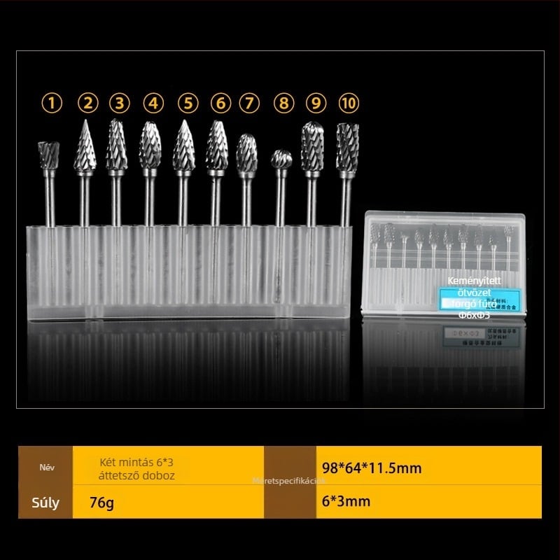 Faipari forgócsiszolófejek – 10 db, szénacél, márka DZT/Dongzhe
