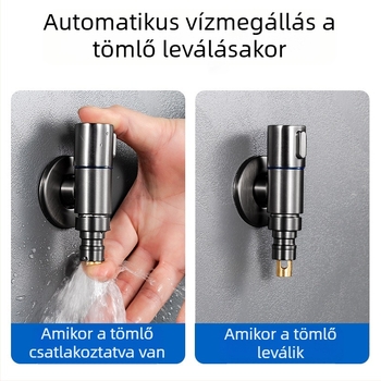 Réz testű mosógép csaptelep, T-típusú szelep, menetes csatlakozás, kerámia mag, 0–90°C