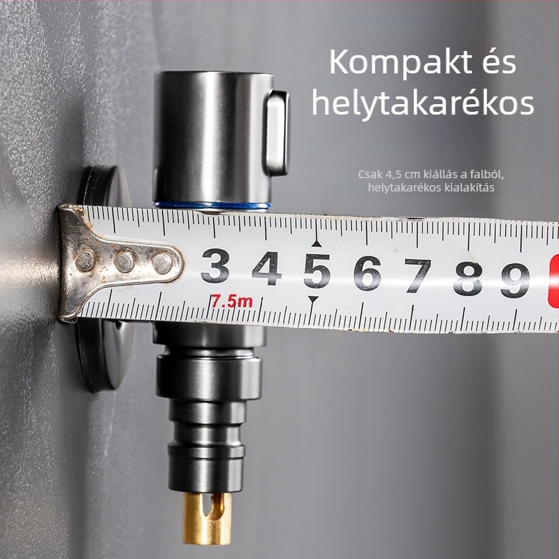 Réz testű mosógép csaptelep, T-típusú szelep, menetes csatlakozás, kerámia mag, 0–90°C