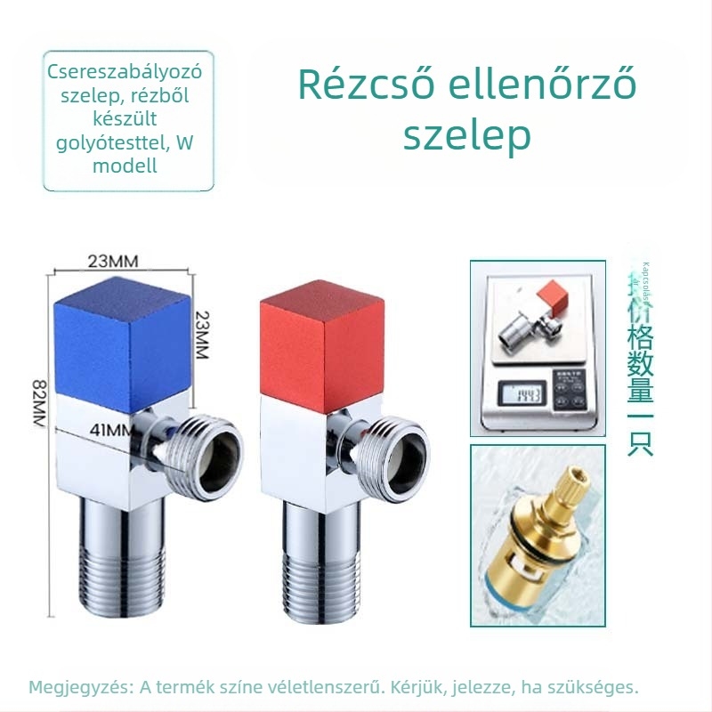 304 rozsdamentes acél három-utas szögletes szelep, falba épített, WC-hez, vízmelegítőhöz és csaphoz, működési nyomás 0.8 MPa